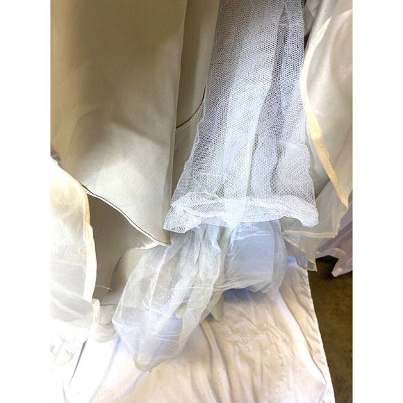 Long Formal Sleeveless Dress Tulle Lace HiLo Hem Holiday Wedding Ballgown Stage - Picture 8 of 9